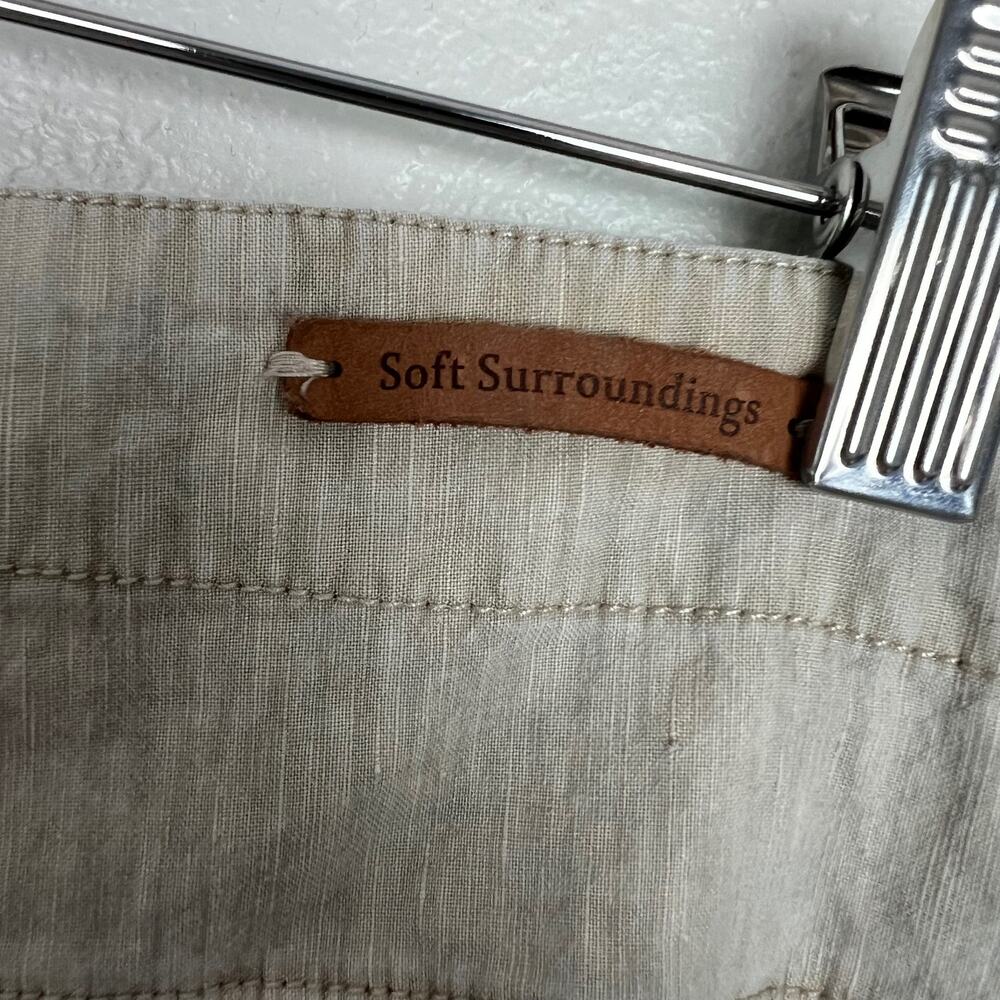 Soft Surroundings 10 Petite Tea Party Crop Pants Linen Tencel Blend‎ Sandy Beige - Picture 10 of 11